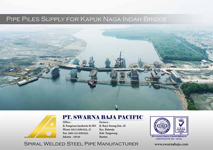 Pipe Pile Supply for Kapuk Naga Indah Bridge by PT. Waskita Karya (Persero) Tbk